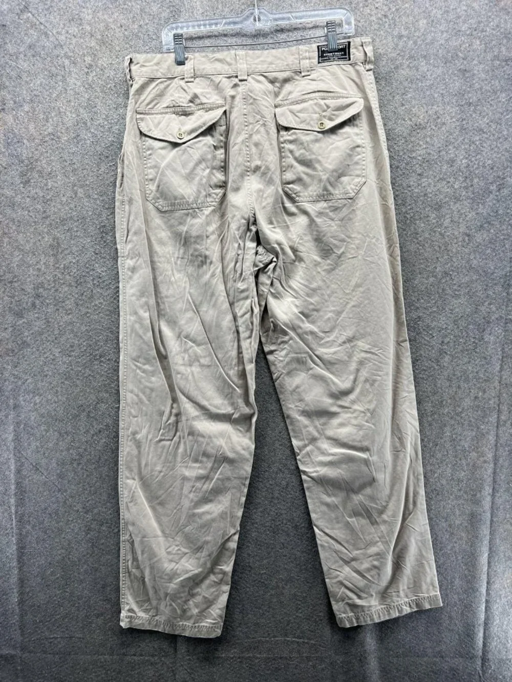 Polo Ralph Lauren Sport Pants Men 36x32 Beige Canvas Relaxed Workwear Khakis